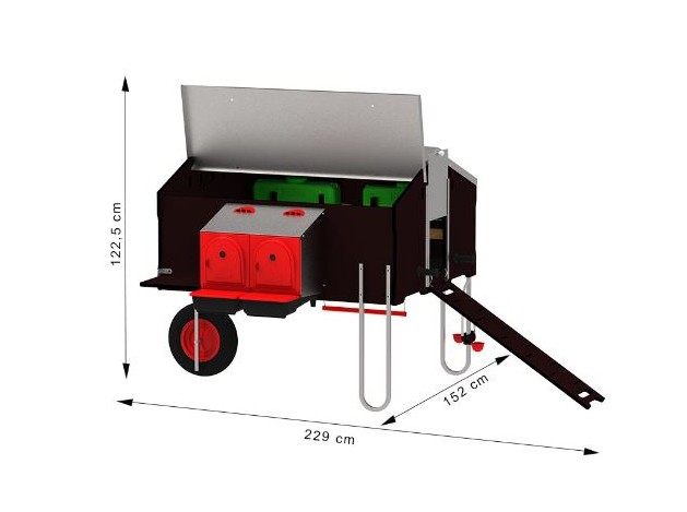 GALLINERO MOVIL 1x1.2MT C/KIT DESPLAZ FREE-RANGE