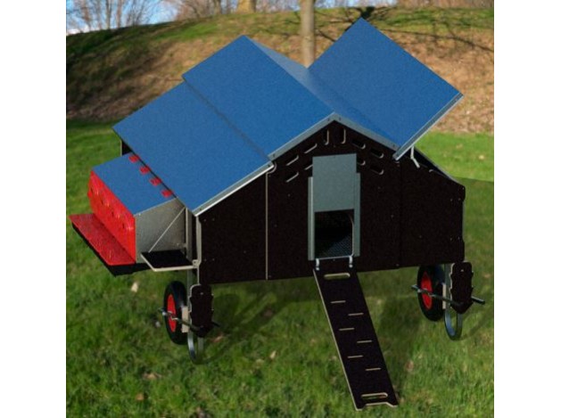 Gallinero móvil 1,5x1,8m con Kit desplazamiento...