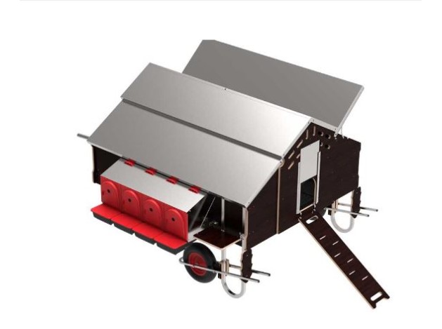 Gallinero móvil 1,5x1,8m con Kit desplazamiento...