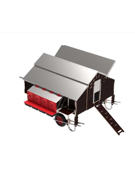 Gallinero móvil 1,5x1,8m con Kit desplazamiento Free-Range