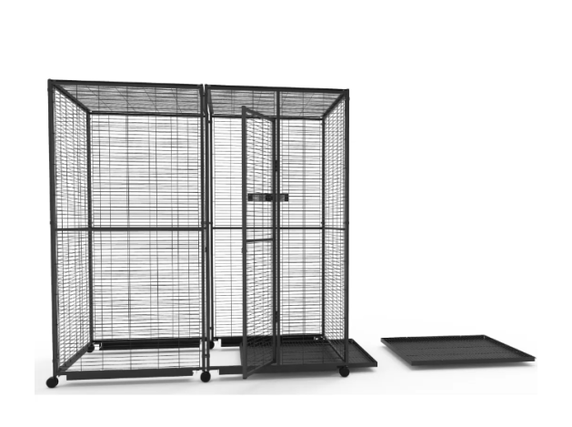 Voladero para Loros 2x1 m con Ruedas y Comederos