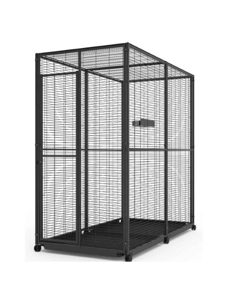 Voladero para Loros 2x1 m con Ruedas y Comederos