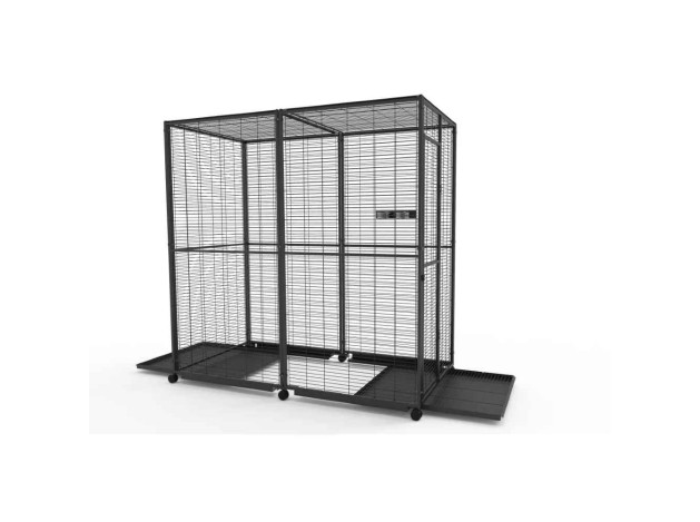 Voladero para Loros 2x1 m con Ruedas y Comederos