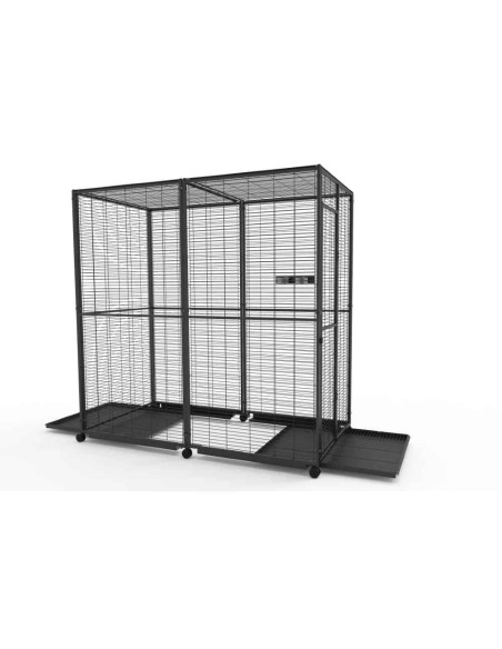 Voladero para Loros 2x1 m con Ruedas y Comederos