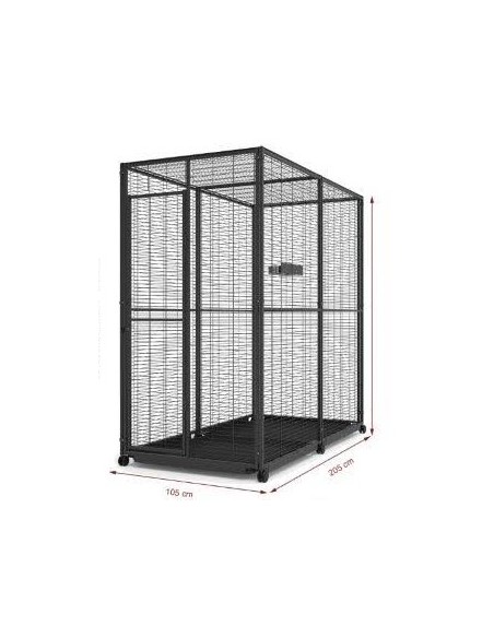 Voladero para Loros 2x1 m con Ruedas y Comederos