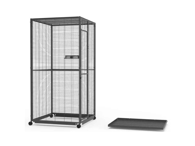 Voladero para loros con ruedas