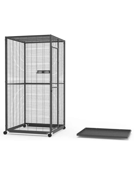 Voladero para loros con ruedas