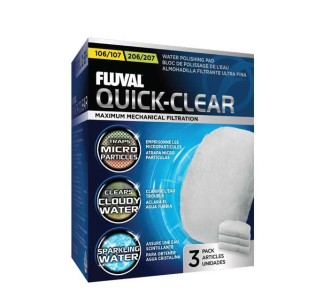 Fluval Quick Clear Foamex Fino 107/207, 3uds