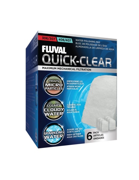Fluval Quick Clear Foamex Fino 307/407, 6uds