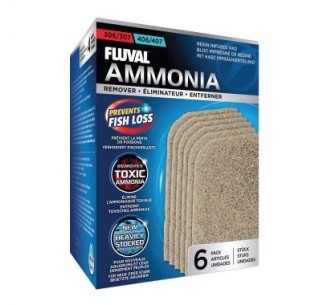 Fluval Almohadilla Elimina Amoniaco 307/407, 6uds
