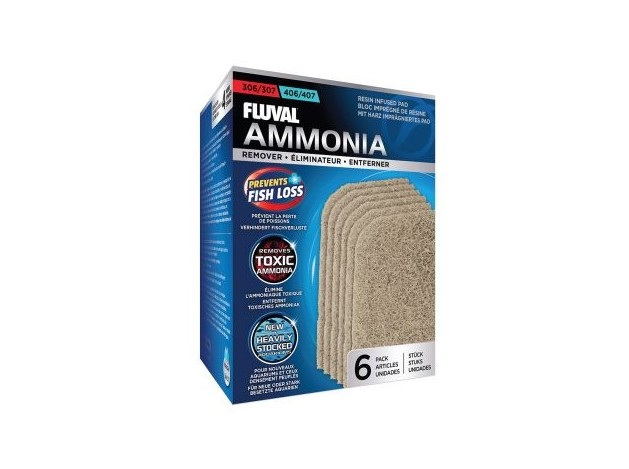 Fluval Almohadilla Elimina Amoniaco 307/407, 6uds