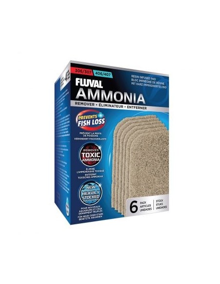 Fluval Almohadilla Elimina Amoniaco 307/407, 6uds