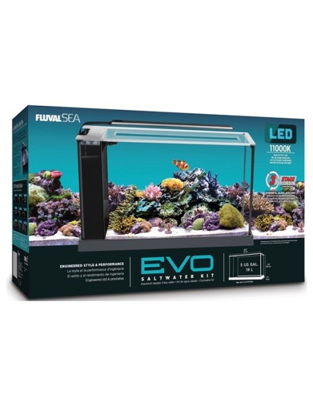 Fluval Evo Acuario Marino, Negro, 19L