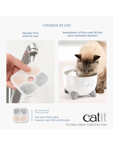 Catit PIXI Filtros para Fuentes, Pack de 6 uds
