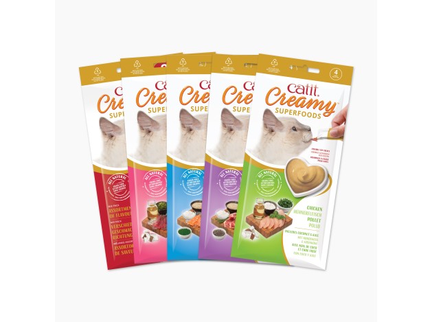 Catit Creamy Superfood Pollo/CocoKale, 4x10g - Pack de 12 unidades