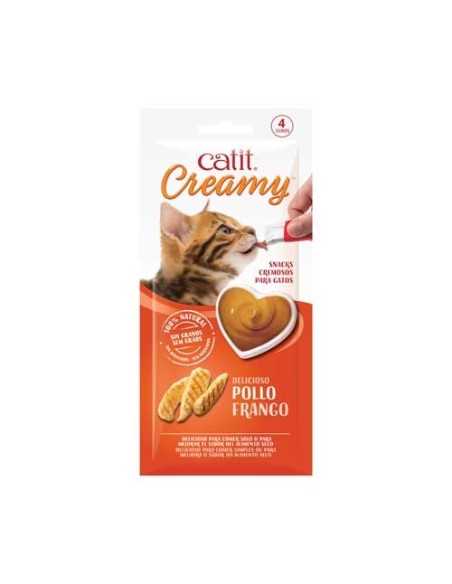 Catit Creamy Pollo, 4x10g - Pack de 12 unidades