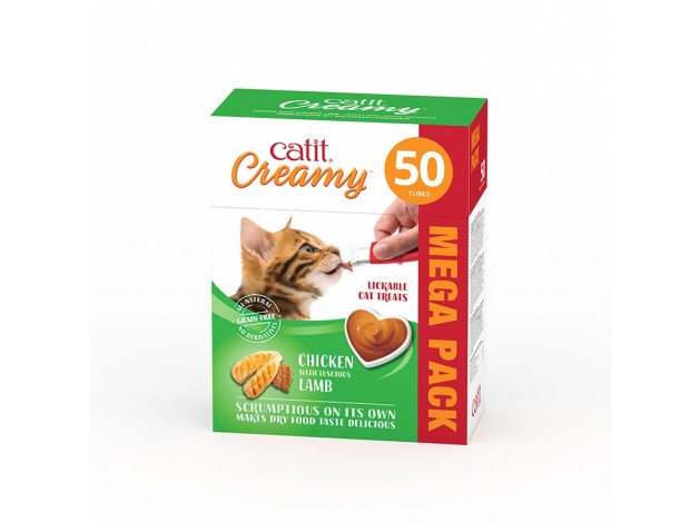 Catit Creamy Pollo y Cordero, 50x10g