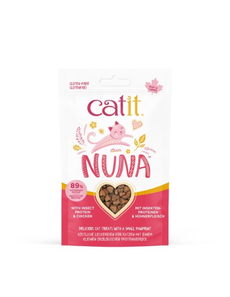 Catit Nuna Snack Proteína Insecto y Pollo, 60g - Pack de 8 unidades