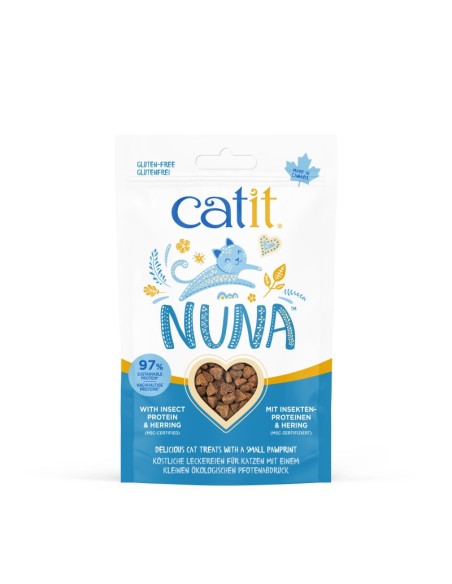 Catit Nuna Snack Proteína Insecto y Arenque, 60g - Pack de 8 unidades