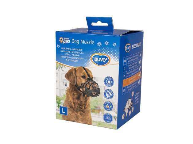 Bozal DUVO+ de goma flexible para perros – seguro y transpirable