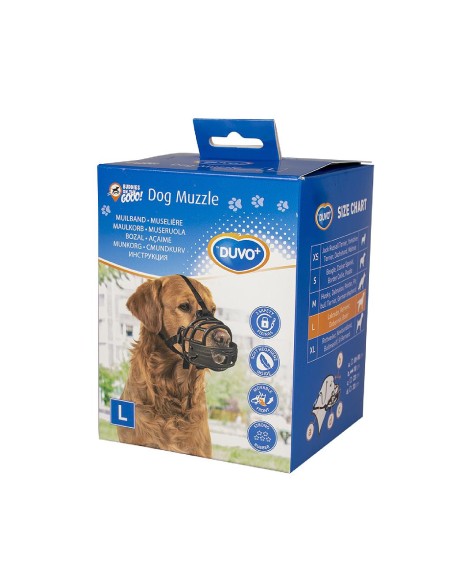 Bozal DUVO+ de goma flexible para perros – seguro y transpirable