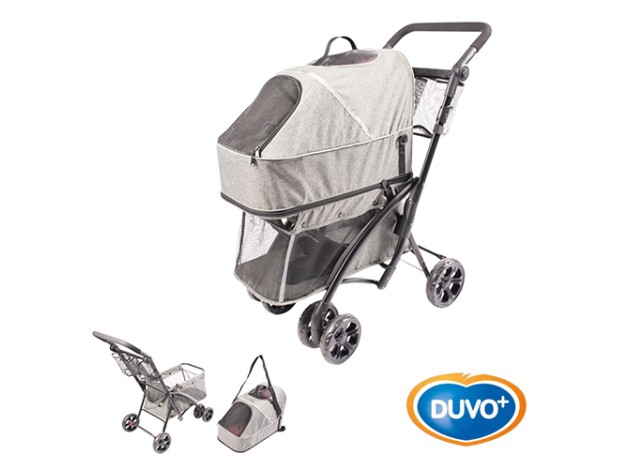 Carrito de paseo deluxe DUVO+ para perros y gatos pequeños 79x46x99 cm