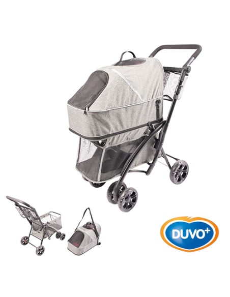 Carrito de paseo deluxe DUVO+ para perros y gatos pequeños 79x46x99 cm