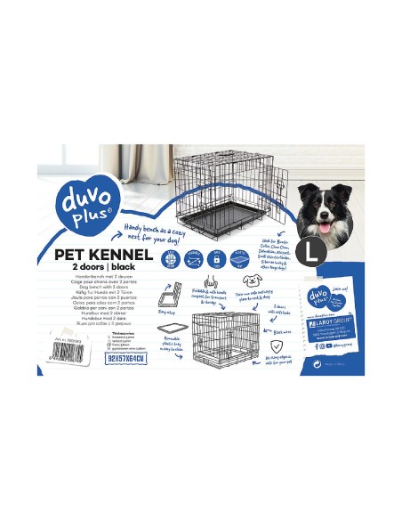 DUVO JAULA METAL NEGRA 2 PUERTAS