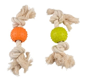 DUVO JUGUETE PERRO GOMA ECOLOGICA BOLA CON CUERDA 27 x 5...