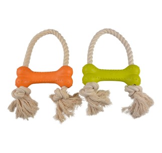 DUVO JUGUETE PERRO GOMA ECOLOGICA HUESO CON CUERDA 30 x...