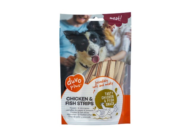 DUVO MEAT TIRAS DE PESCADO Y POLLO BOLSA 80 GR