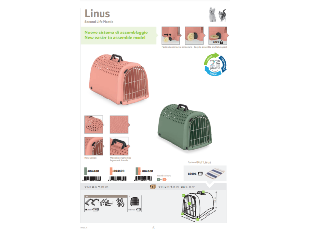 Transportín LINUS SECOND LIFE Verde