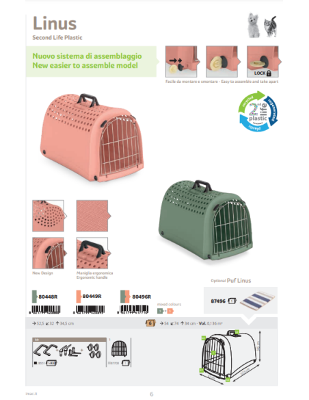 Transportín LINUS SECOND LIFE Verde