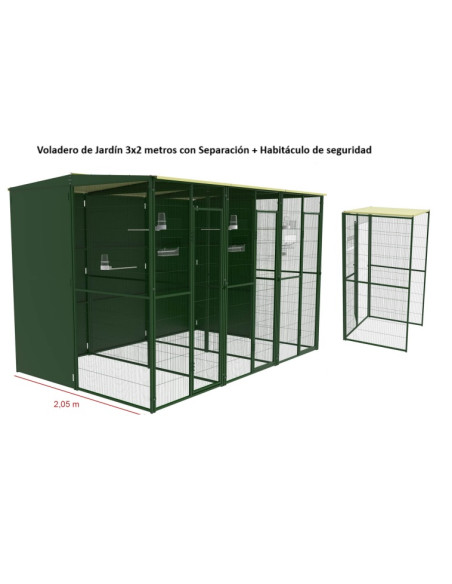 Voladero de Jardín 3x2 metros + Habitáculo de seguridad
