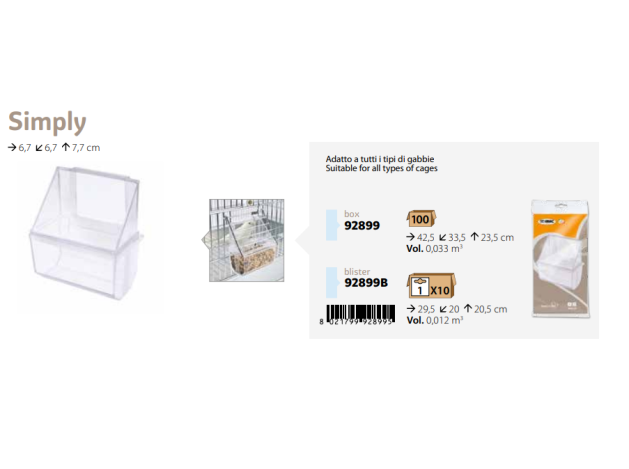 Comedero SIMPLY, Transparente