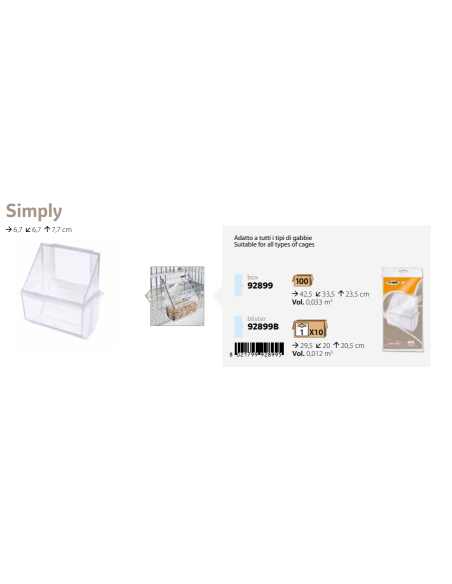 Comedero SIMPLY, Transparente