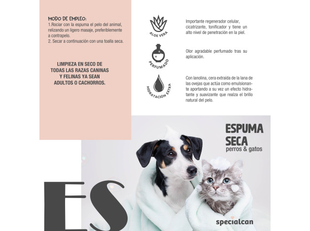 Specialcan Champú en seco perros y gatos