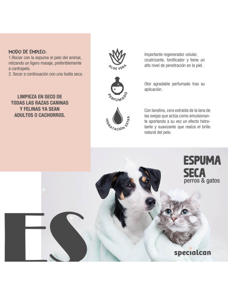 Specialcan Champú en seco perros y gatos