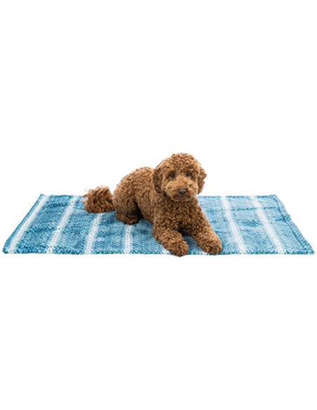 Manta Lumi, Navidad, Felpa, 100 × 70 cm, Petróleo-Blanco