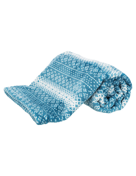 Manta Lumi, Navidad, Felpa, 100 × 70 cm, Petróleo-Blanco