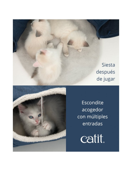 Catit Vesper Túnel con Cama Azul 68x97x28cm