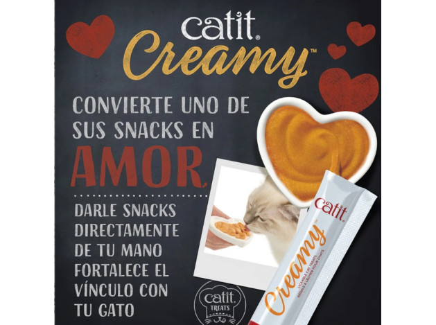 Catit Creamy Pollo, 4x10g - Pack de 12 unidades