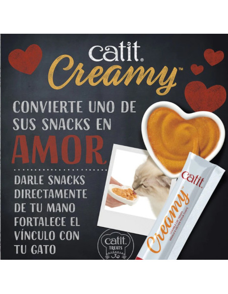 Catit Creamy Pollo, 4x10g - Pack de 12 unidades