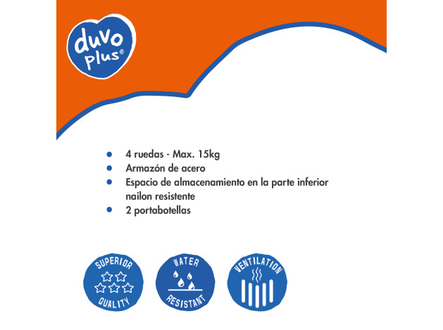 DUVO CARRITO DE PASEO 4 RUEDAS 15 kg