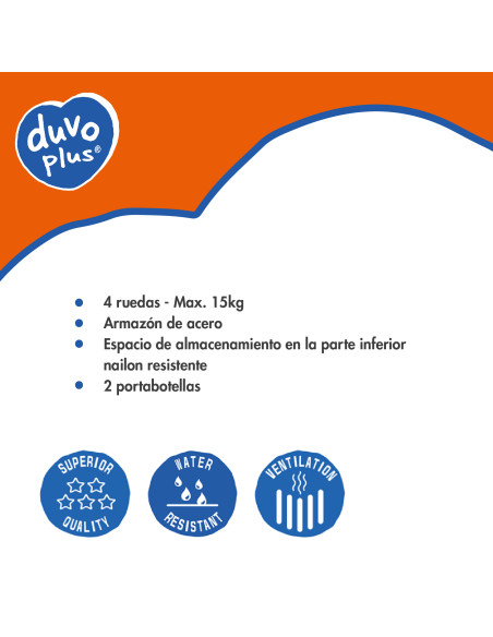 DUVO CARRITO DE PASEO 4 RUEDAS 15 kg