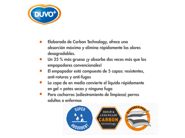 DUVO EMPAPADORES DE ORINA CARBON 30 UNI