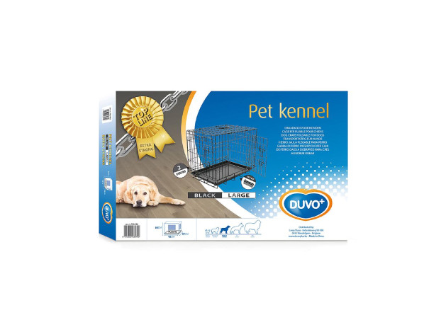 DUVO JAULA METAL NEGRA 2 PUERTAS