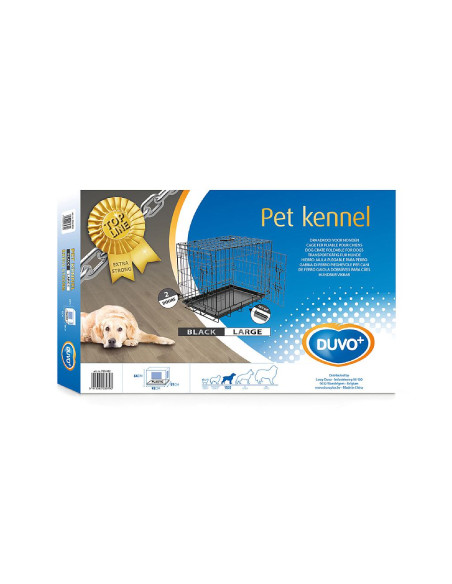 DUVO JAULA METAL NEGRA 2 PUERTAS