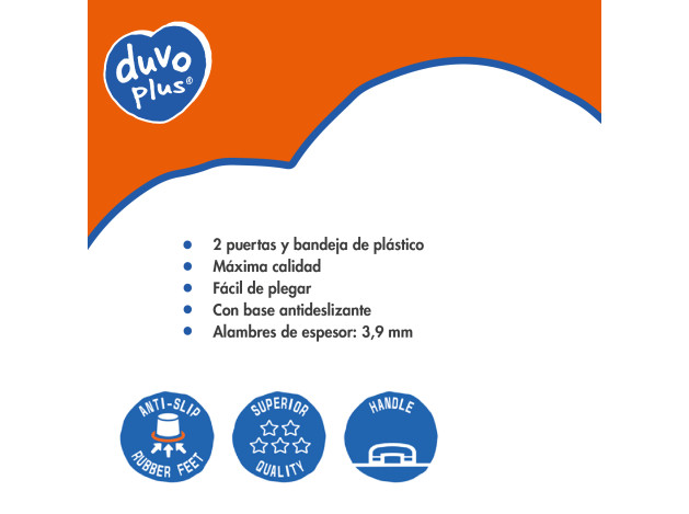 DUVO JAULA METAL NEGRA 2 PUERTAS