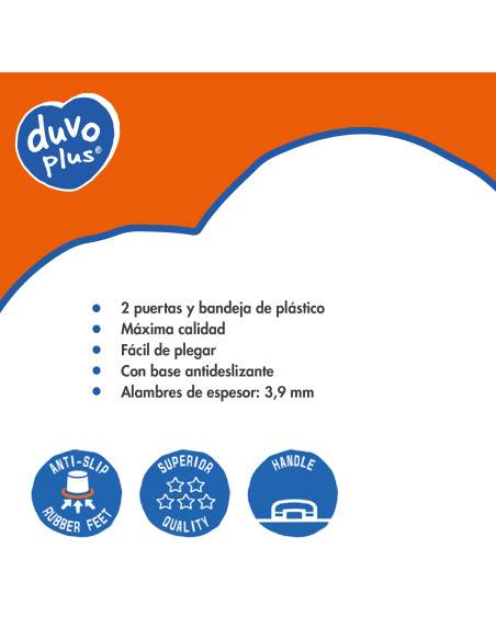 DUVO JAULA METAL NEGRA 2 PUERTAS